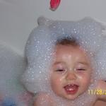 He really really likes the bubbles