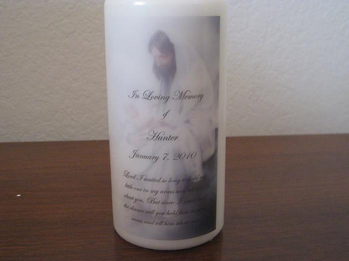 Special candle in memory of Hunter.