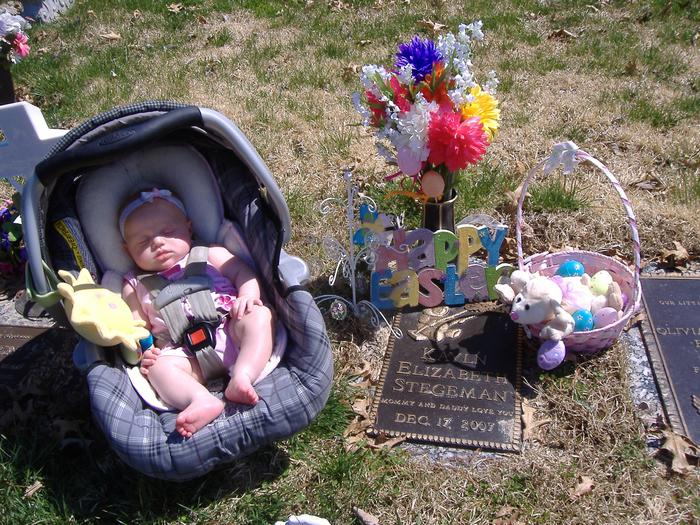 We took Kayln her Easter decorations! :)