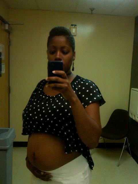 5 months 6 days belly pic in the bathroom at work. LOL   