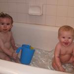 Bath time!!! Dalton 20 months and Taylor 9 months