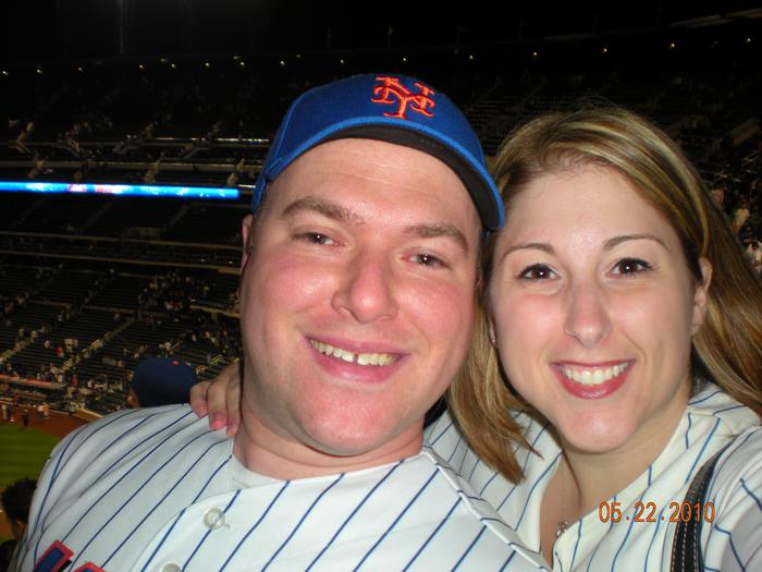 At the Mets/Yankees game. Met actually WON!!
