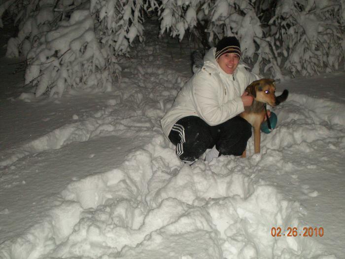 Me and my Buddy playing in the snow.