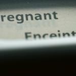 Enceinte is french for pregnant :)