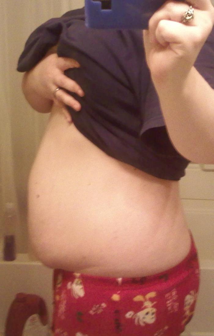 10 weeks....a bit bloated