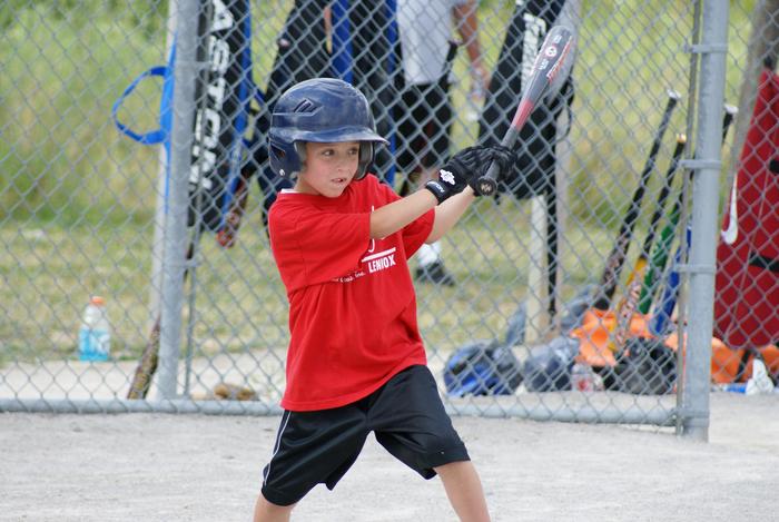 Tyler playing baseball