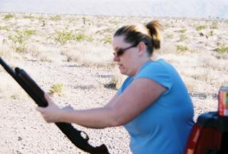 Me shooting in the desert in July 2007.