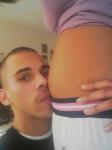 me and my girlfriend showin off the baby