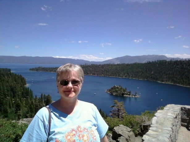 me overlooking Emerald Bay, Fannette Island, Lake Tahoe; where I hiked down to lake
