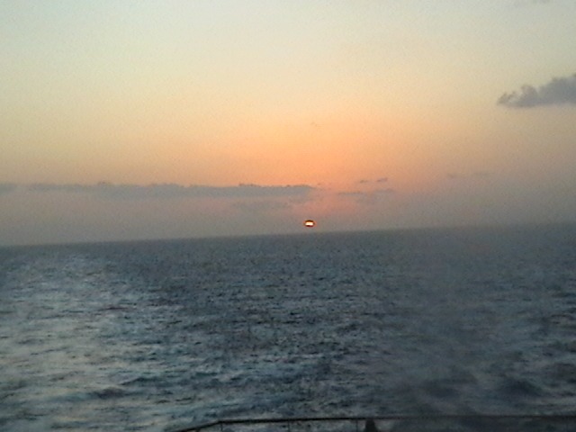 sunset from the cruise ship