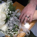 My bouquet and my Dh and my hands.