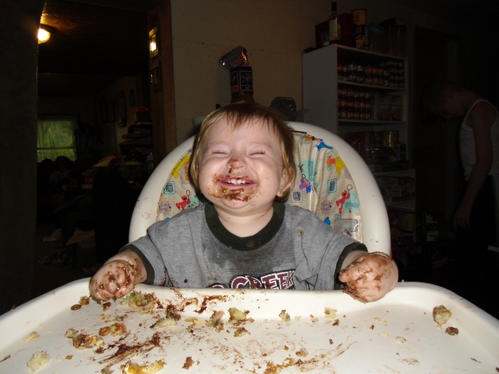 Guess he liked his cake!!!!