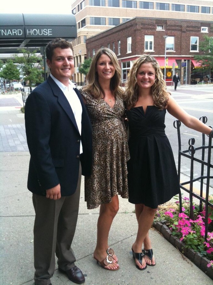 Brother, me, sister at a wedding. 29wks