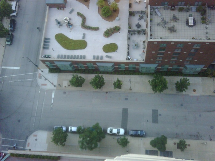 This is looking down from the balcony from Meteorologist Chris Sowers condo
