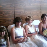 bridesmaids from left  heidi (lees daughter) Holly (lees daughter, Lauren Alex,s daughter, lianne
