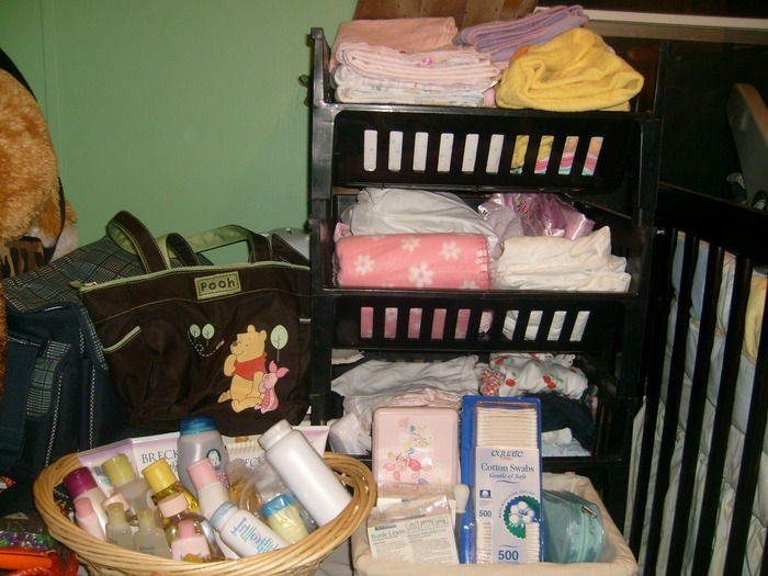 Sheets Towels Blankets and small diaper bag
