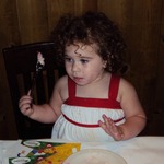 katlynn eating her cupcake