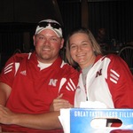 DH and I in our HUSKER GEAR! GO BIG RED!!
