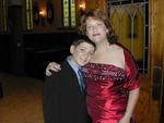 My handsome son and me at my stepson's wedding three years ago.