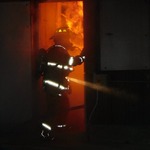 Chase at a live burn training facility