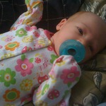 One of the few times she ever takes a pacifier 