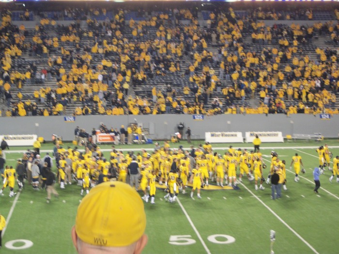 after the mountaineers won!!! go WVU