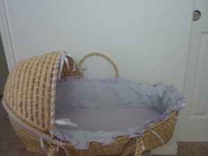 Just got this moses basket for $10 from someone on craigslist. so excited, I wanted one so bad