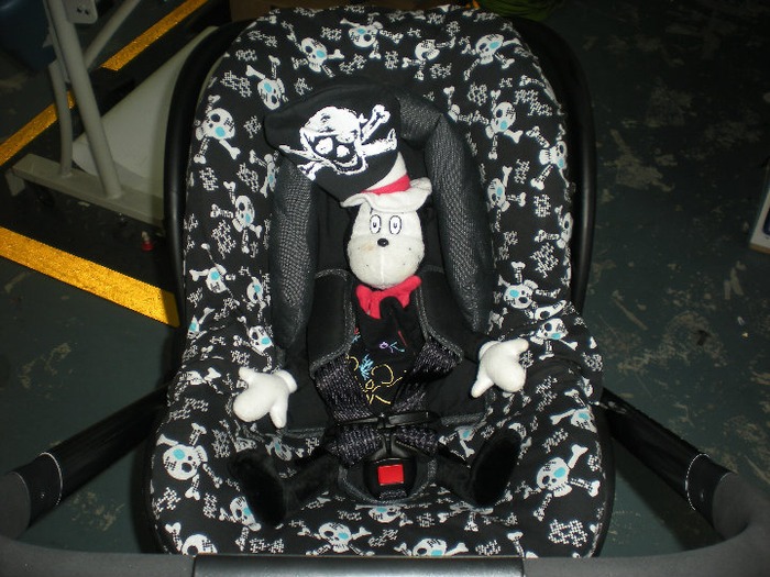 This is the finished car seat with the matching fabric!