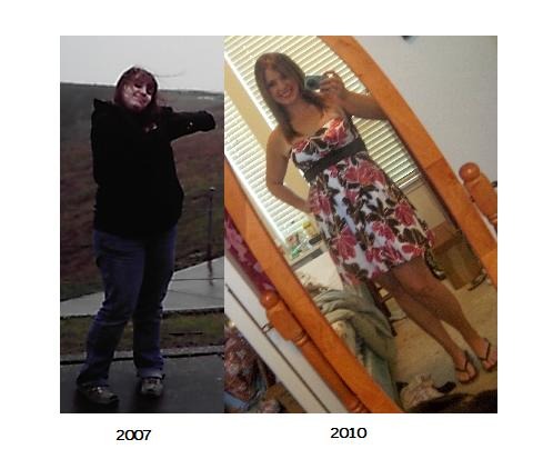 Good inspiration for me :) 2007- Last year of high school / 2010- Last August 10lbs ago (not far!!)