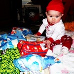 surrounded by her presents :) 