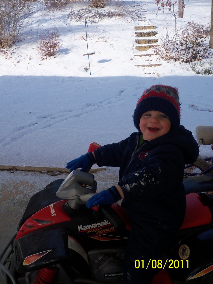 "Snow or no snow... I just wanna ride the 4-wheeler!"