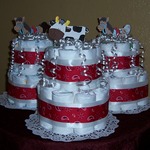 My first 3 diaper cakes I made.