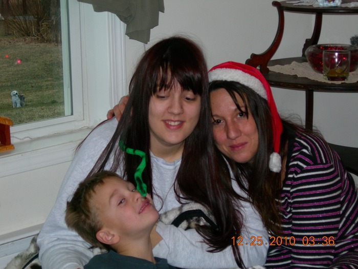 My daughter and son with me on Christmas