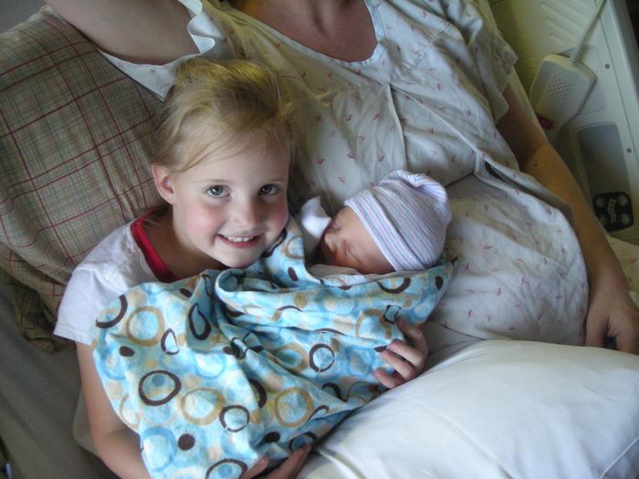 New big sister, Taylor with her brother 6-13