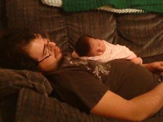 Marley and daddy after a long night lol