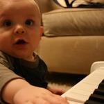 playing his new piano - almost 6 months