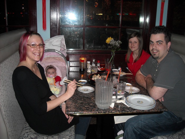 The fam at a valentines dinner