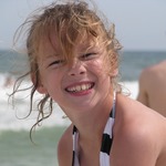 sweet daughter at the beach