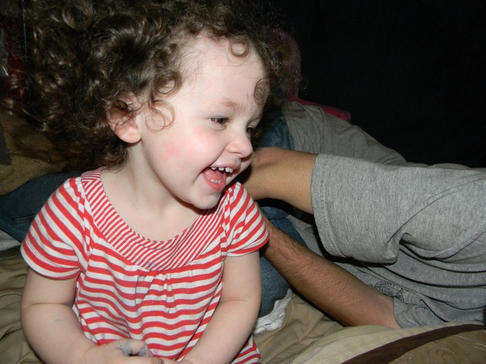 my pretty girl laughing at daddy