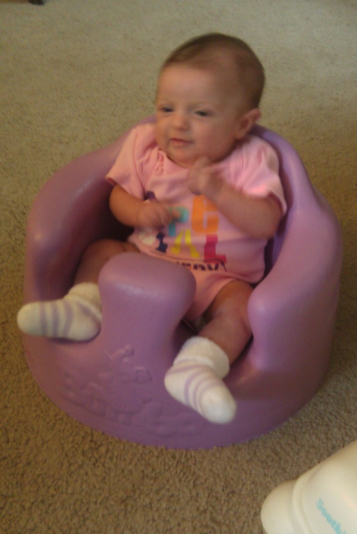 Madison in her Bumbo seat