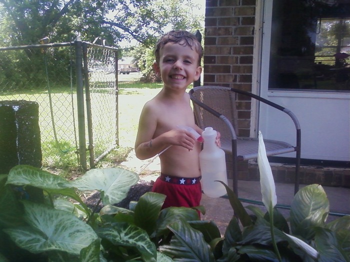 Grandson, Aiden in Waterhose!!