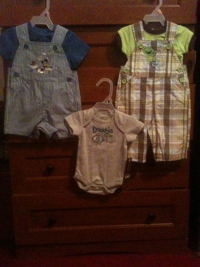 The outfits we bought Brody... Happy now that I know I'm having a boy :)))