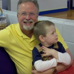 My little pal and me at his 3rd birthday party at where else... the rink!