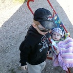 Both kids on our walk