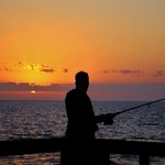 One of our Marines, Fishing at Sunset 