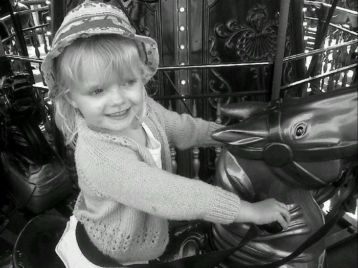 my youngest Ashlyn on the carousel.
