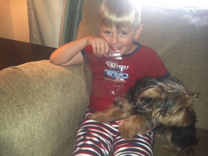 My son and our dog Sophie 