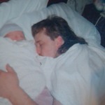 cameron(baby) sleeping with his daddy!