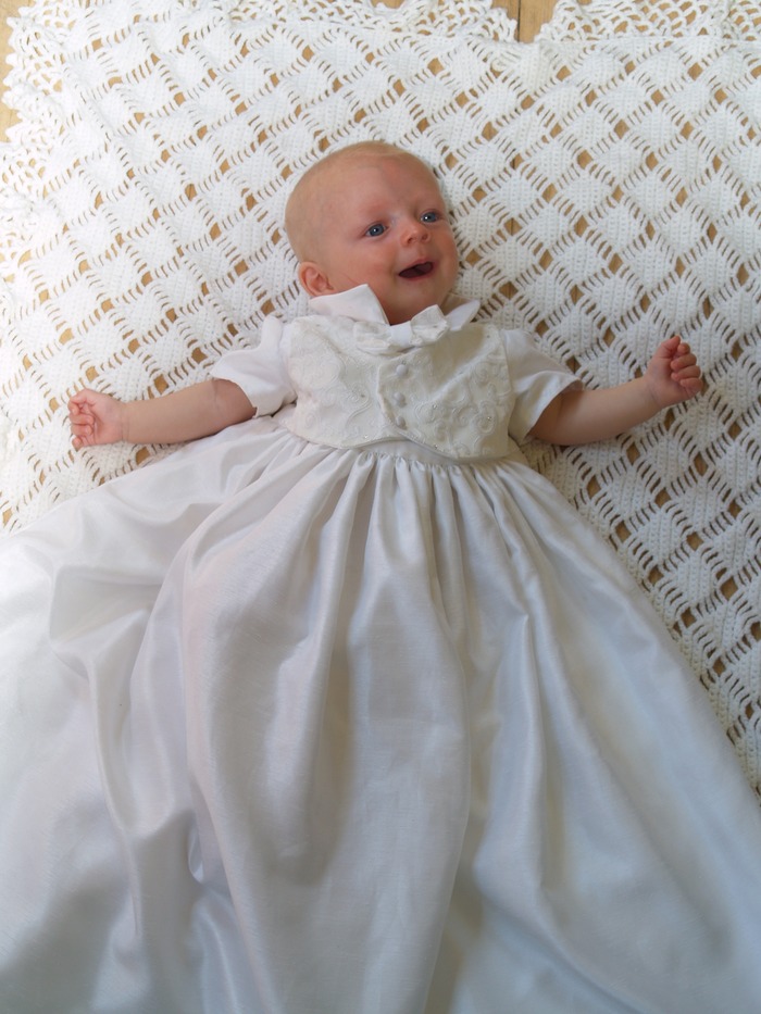 my son in his christening gown 
