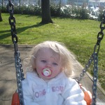 Gidge having fun in the swings!!